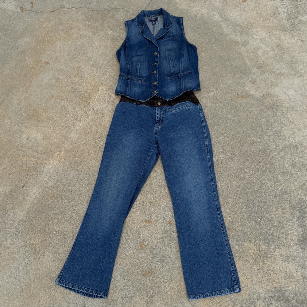 90s Suede-Trimmed Ralph Lauren Flare Jeans
